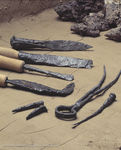 Schlacken und Werkzeuge aus Eisen