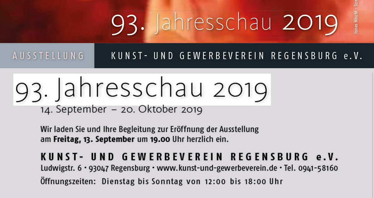 Einladung zur 93. Jahresschau des Kunst und Gewerbevereons Rgensburg e.V