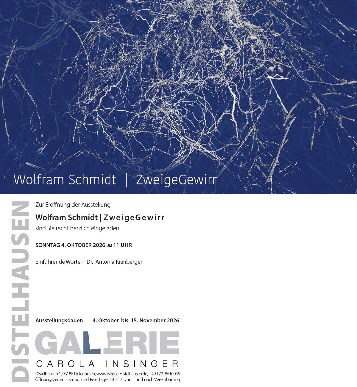 Einladung zur Vernissage bei Galerie Insinger, Distelhausen Einladung zur Vernissage bei Galerie Insinger, Distelhausen
